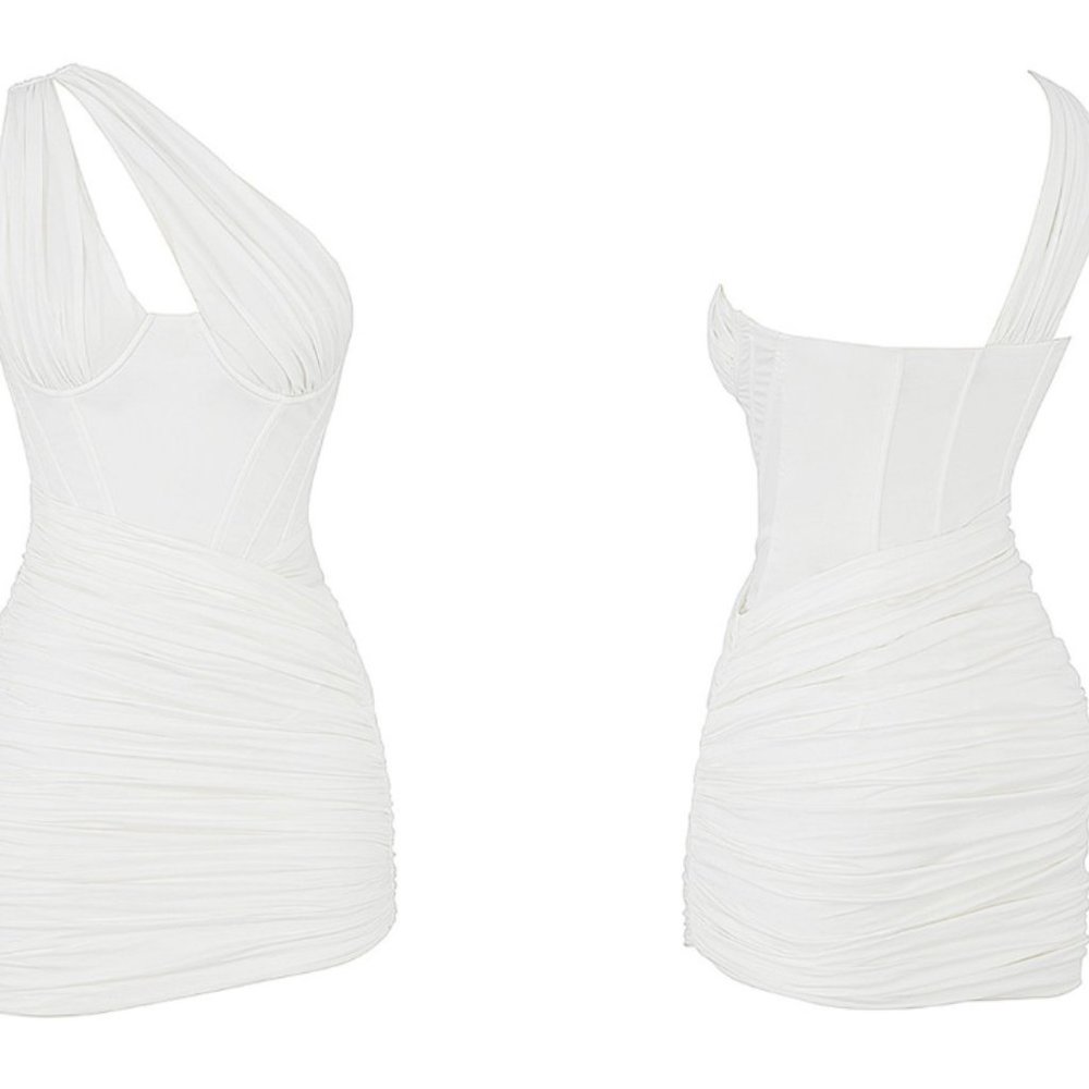House of CB ‘Clementine’ White Cut Out Corset Mini Dress NWOT - Picture 8 of 12